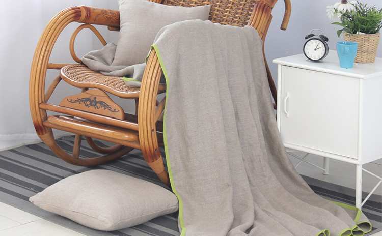 Linen Sofa Blanket & Pillow Set