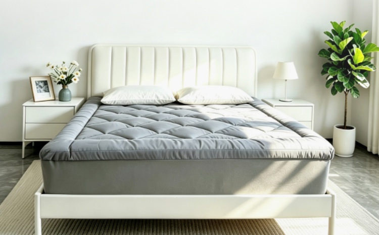 Fitted Mattress Topper with All-round Elastic Skirt, Durable Quilted Mattress Pad, Ideal Mattress Overlayer for Bedroom, Student Dorm and Hotel 
